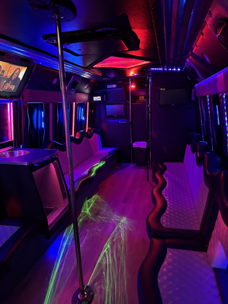 Black 26 passenger party Bus