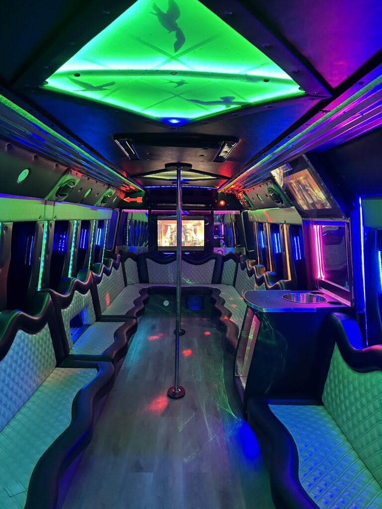 Black 26 passenger party Bus
